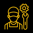 Group 108 Mechanic icon with gear and wrench.