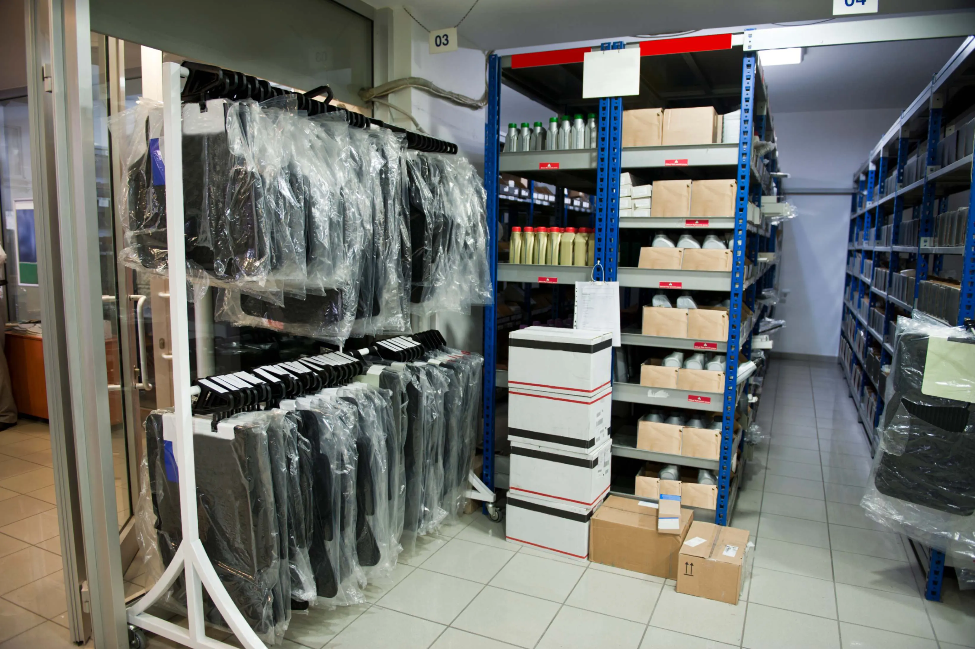 jpeg-optimizer_GettyImages-451628107 Storage room with shelves and hanging items.
