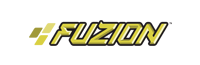 Fuzion logo with yellow text on black.